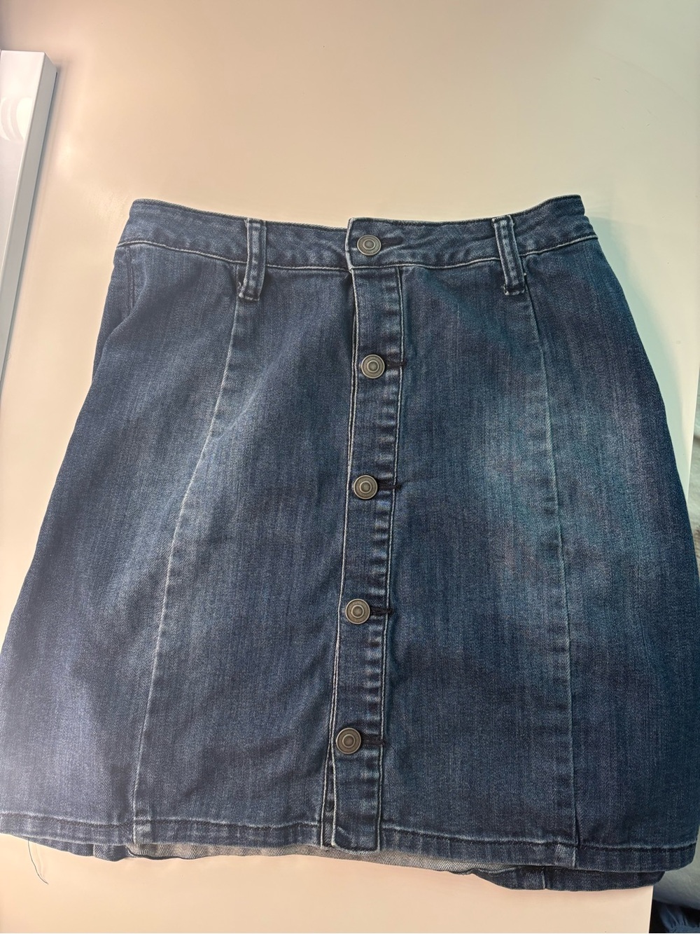 miami Navy Blue Denim Skirt with Natural Label